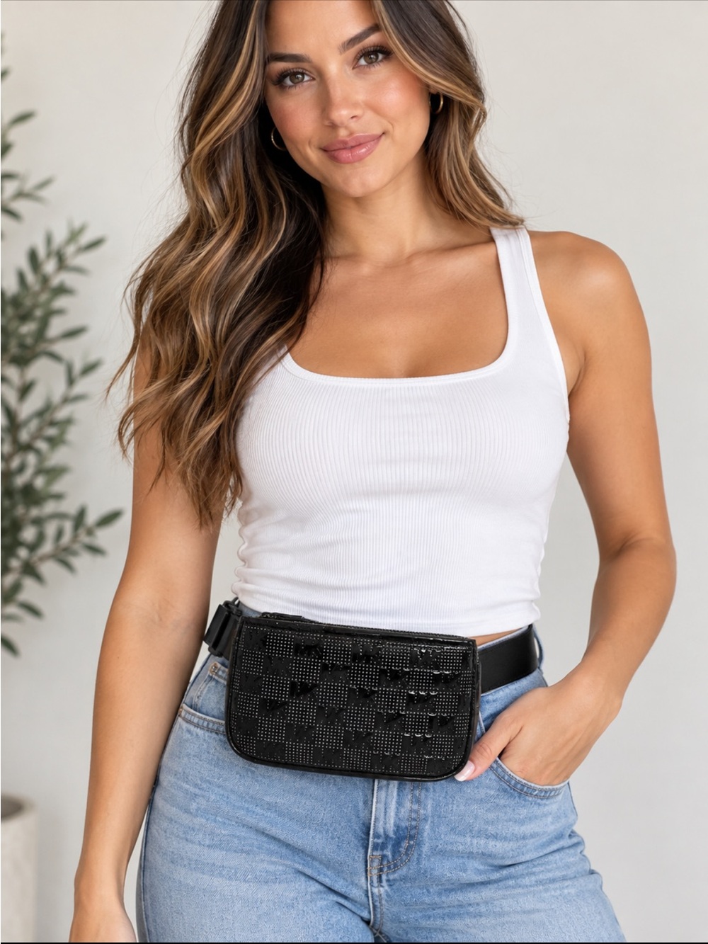 Michael Kors Black Belt Bag NWT